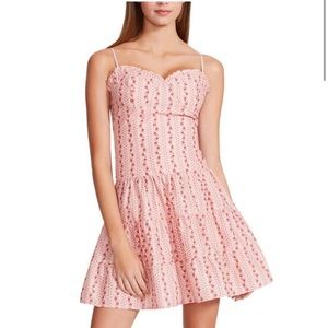 Betsey Johnson Fit and Flare Floral Print Tiered Mini Dress Sweetheart